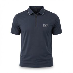 Camisa Polo EA7 Preta Malha Chinesa